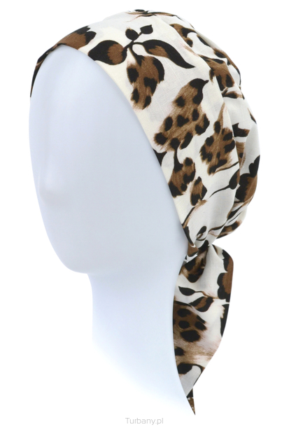 Turban z wiązaniem z tyłu abstrakcyjny wzór CROCUS # Q-542