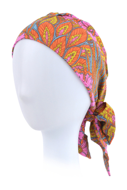 Przewiewny turban z wiązaniem wielokolorowy w kwiaty AMSTERDAM # VC74